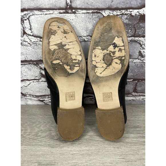 Free People At Ease Black Leather Loafer Slip On Classic Mules Women Sz 38.5EU/8 - Picture 9 of 16